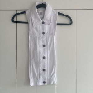 Veronica Beard white denim jacket Dickie Top in white